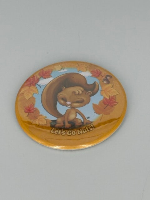Autumn Squirrel Round Refrigerator Magnet | Cute Cartoon Character Magnet | 2.25 Inch Fridge Magnet