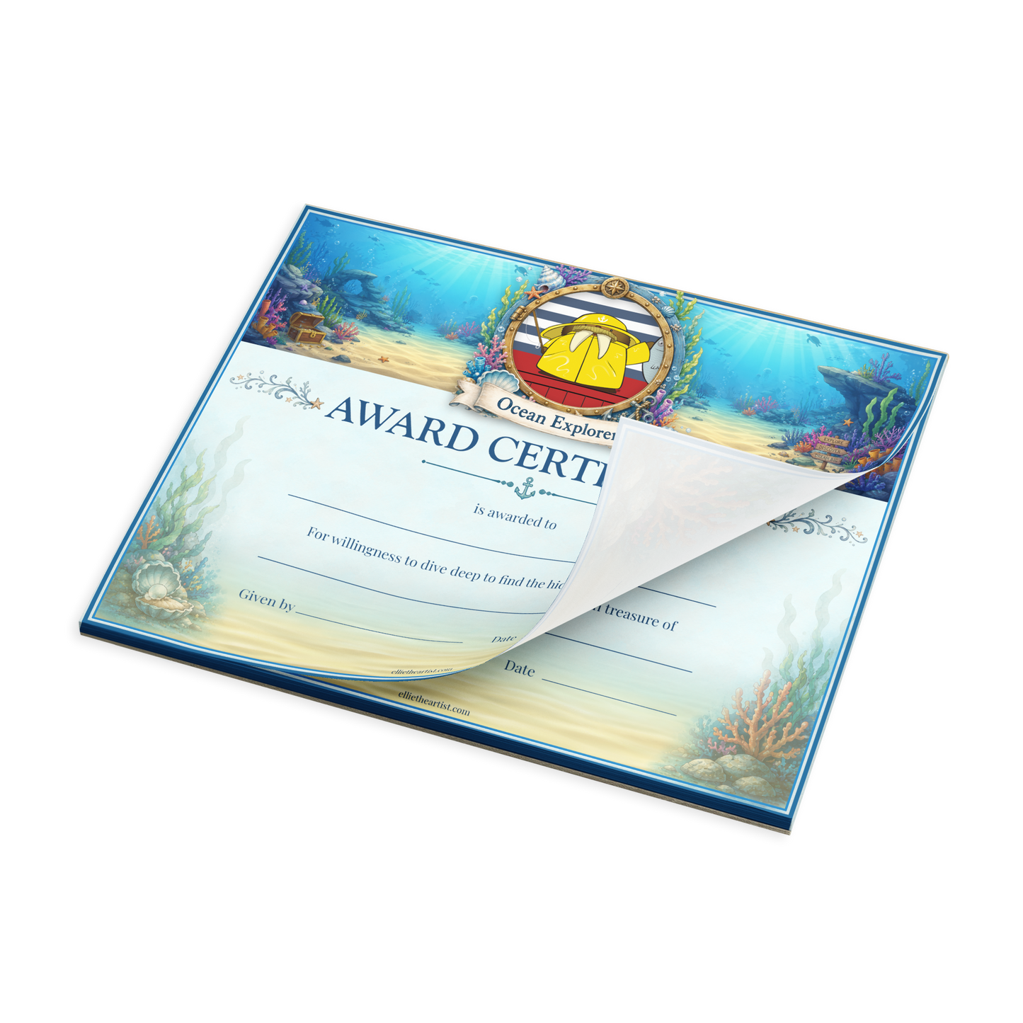 Ocean Explorer Reward Certificate Pad | Kids Award Certificates