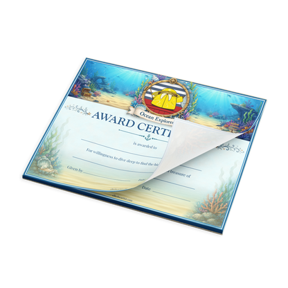 Ocean Explorer Reward Certificate Pad | Kids Award Certificates