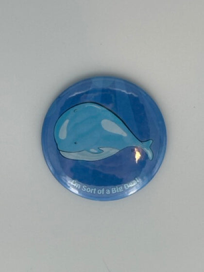 Dale the Whale Round Refrigerator Magnet | Cute Cartoon Character Magnet | 2.25 Inch Fridge Magnet