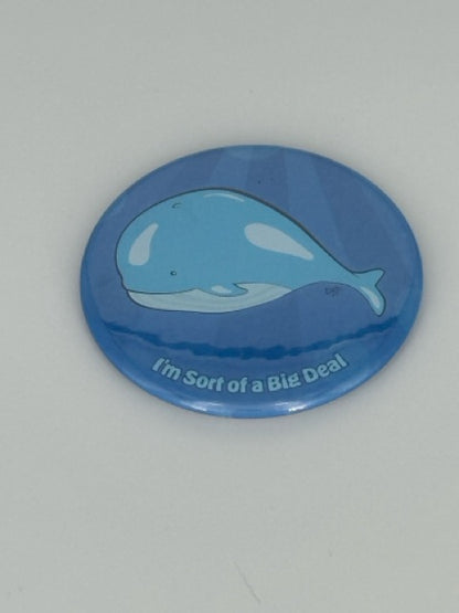 Dale the Whale Round Refrigerator Magnet | Cute Cartoon Character Magnet | 2.25 Inch Fridge Magnet