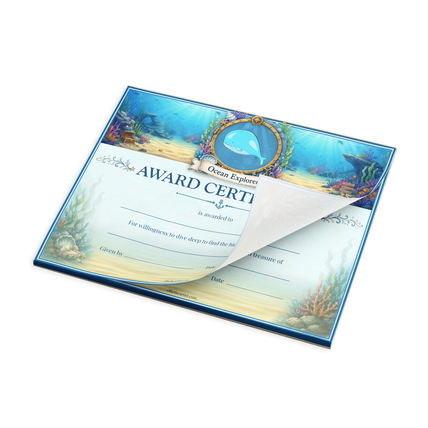 Ocean Explorer Reward Certificate Pad | Kids Award Certificates