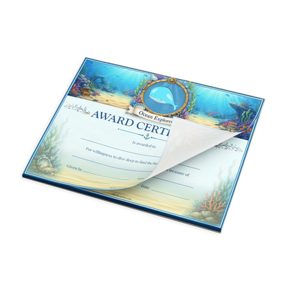 Ocean Explorer Reward Certificate Pad | Kids Award Certificates