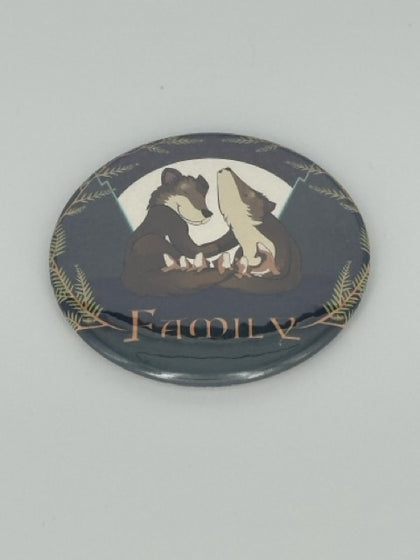 Wolf Family and the First Awoo Round Refrigerator Magnet | Cute Cartoon Character Magnet | 2.25 Inch Fridge Magnet