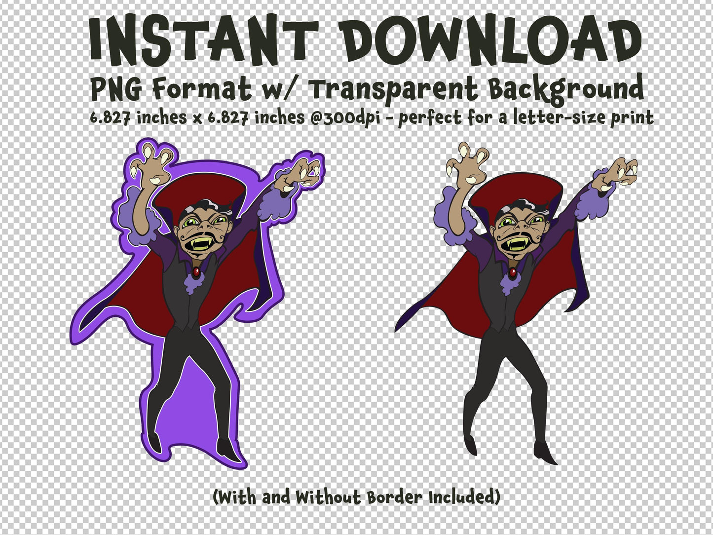 VAMPIRE Vampire Attack Clip Art Printable Digital Instant Download Halloween Decorations Invites Party Favors Prizes Gifts for Trick-or-Treaters