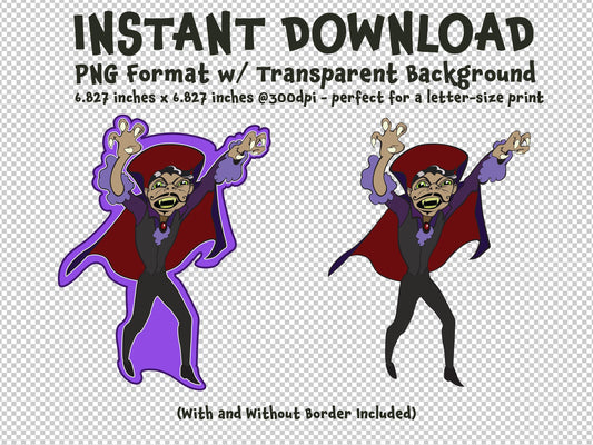 VAMPIRE Vampire Attack Clip Art Printable Digital Instant Download Halloween Decorations Invites Party Favors Prizes Gifts for Trick-or-Treaters