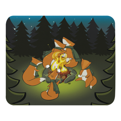 Fox Family Camping Trip mouse pad from the Forest Friends Collection