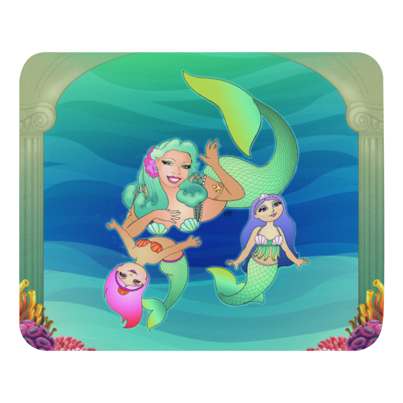 Mermaid Mommy and Daughters mouse pad from the Fantasy Land Collection