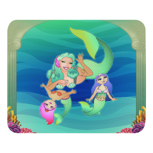 Mermaid Mommy and Daughters mouse pad from the Fantasy Land Collection