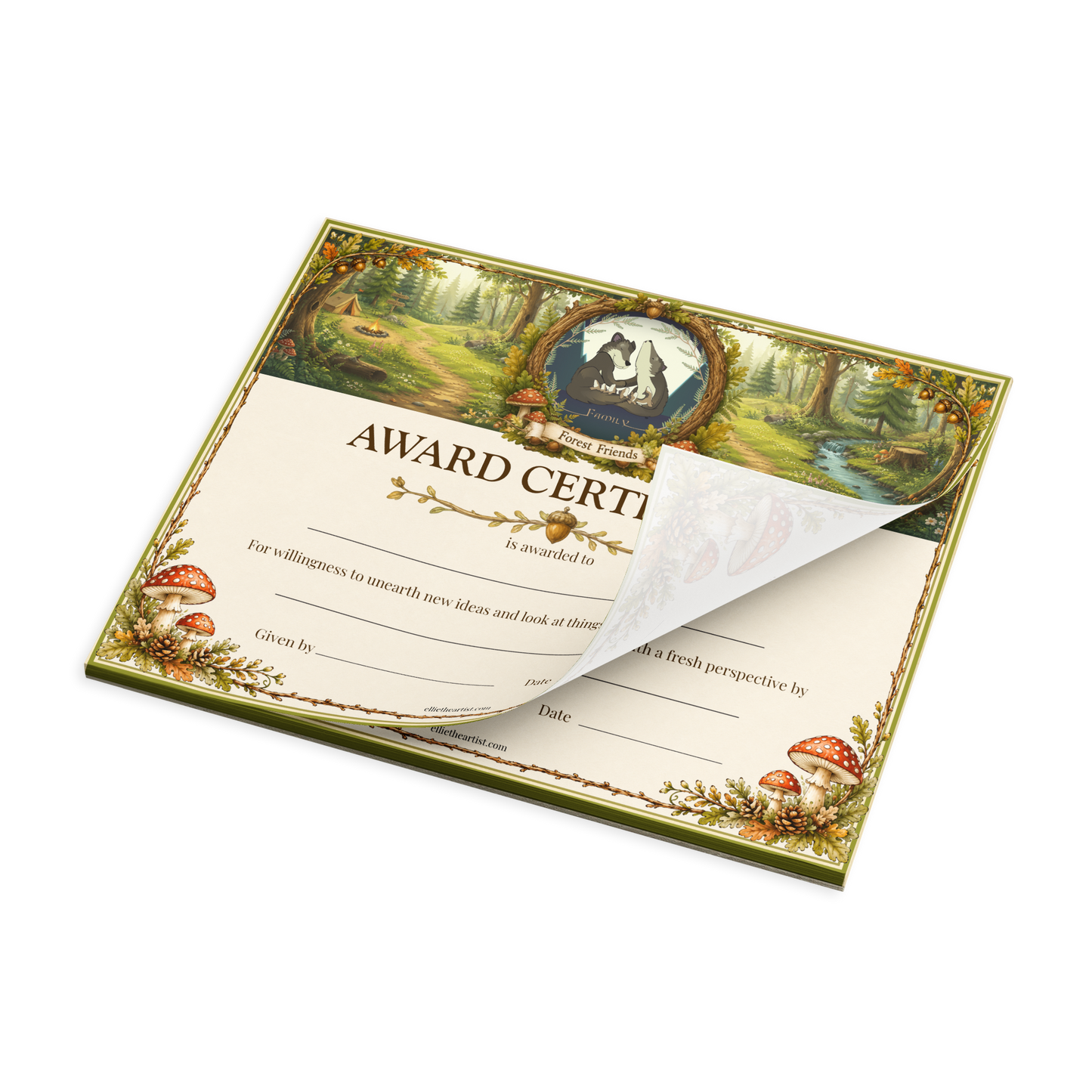 Forest Friends Reward Certificate Pad | Kids Award Certificates