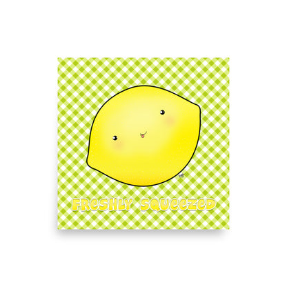 CUTE LEMON Cartoon Art Print - Farm and Country Kids Room Decor