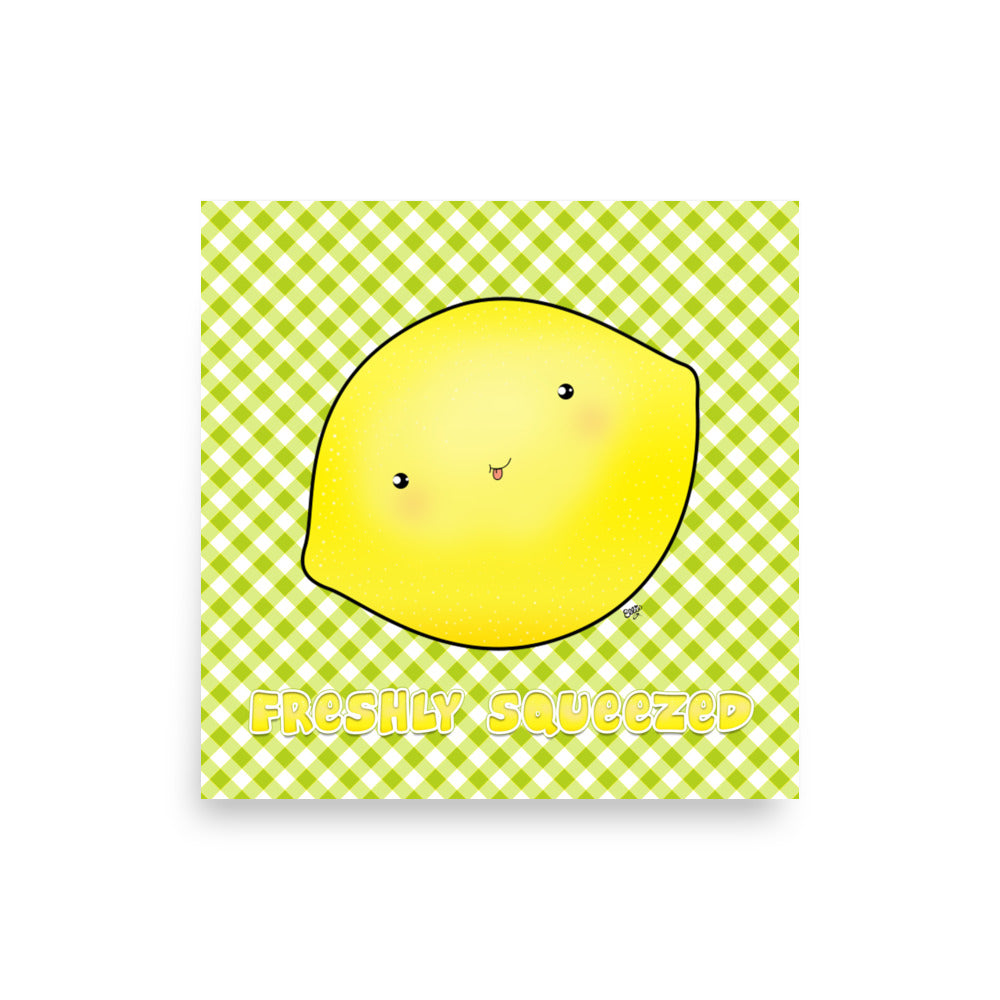 CUTE LEMON Cartoon Art Print - Farm and Country Kids Room Decor