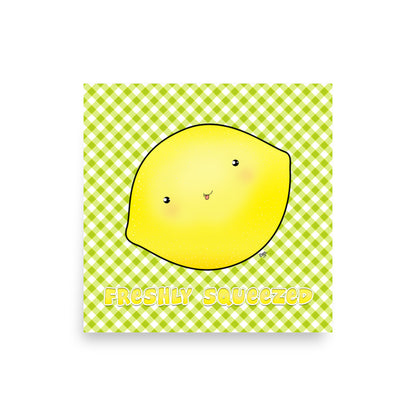CUTE LEMON Cartoon Art Print - Farm and Country Kids Room Decor
