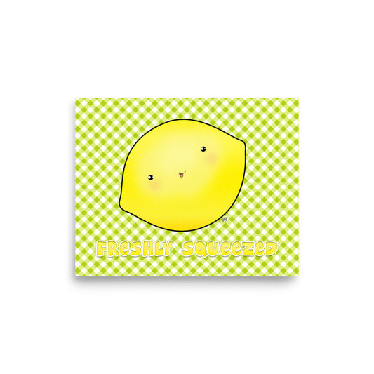 CUTE LEMON Cartoon Art Print - Farm and Country Kids Room Decor