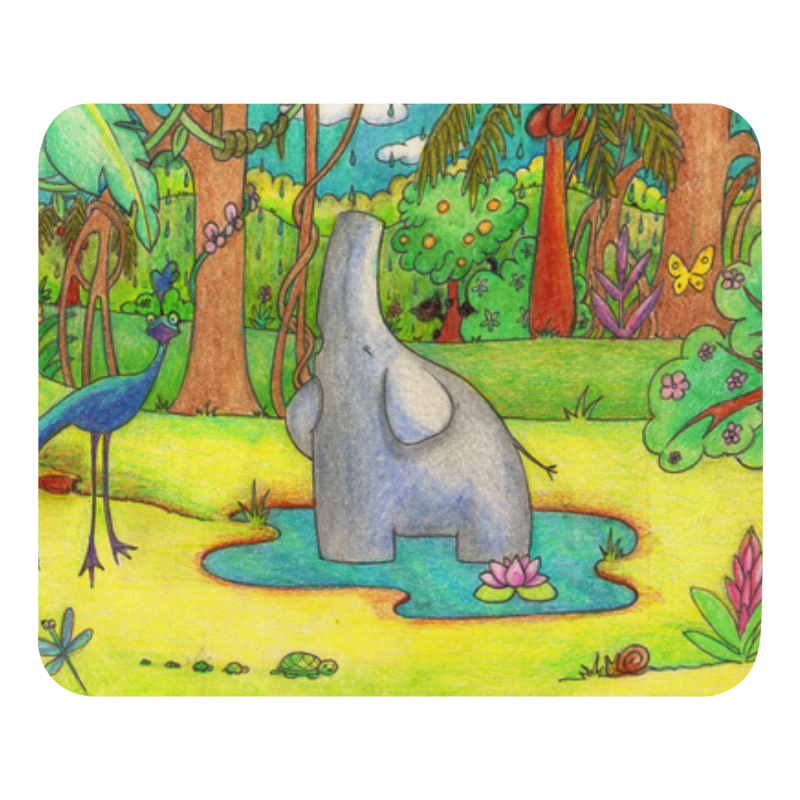 Elephant Singing in the Rain mouse pad from the Jungle Swamp Collection