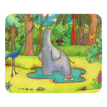 Elephant Singing in the Rain mouse pad from the Jungle Swamp Collection