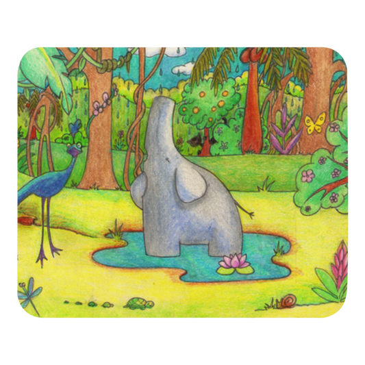 Elephant Singing in the Rain mouse pad from the Jungle Swamp Collection