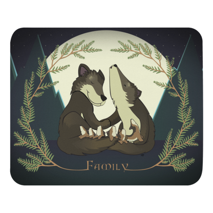 Wolf Family and the First Awoo mouse pad from the Forest Friends Collection