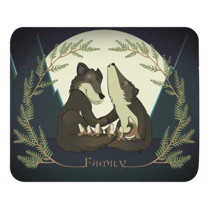 Wolf Family and the First Awoo mouse pad from the Forest Friends Collection