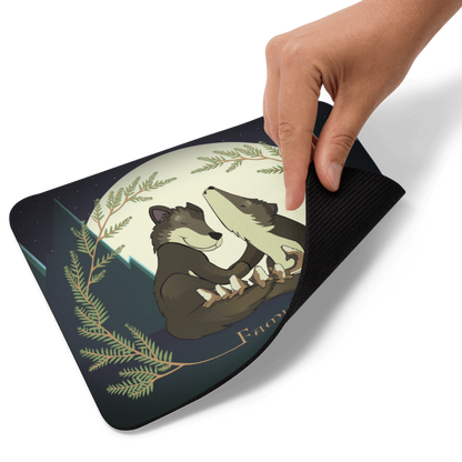 Wolf Family and the First Awoo | Mousepad | Forest Friends Collection